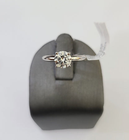 REAL 14k White Gold Diamond Ring Lab Created Ladies Wedding Engagement Genuine - Reva Jeweler
