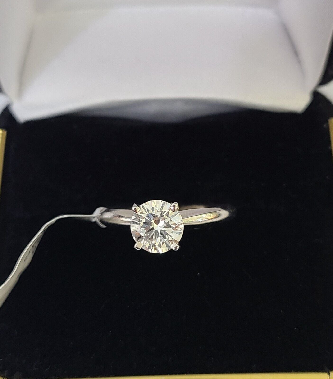 REAL 14k White Gold Diamond Ring Lab Created Ladies Wedding Engagement Genuine - Reva Jeweler