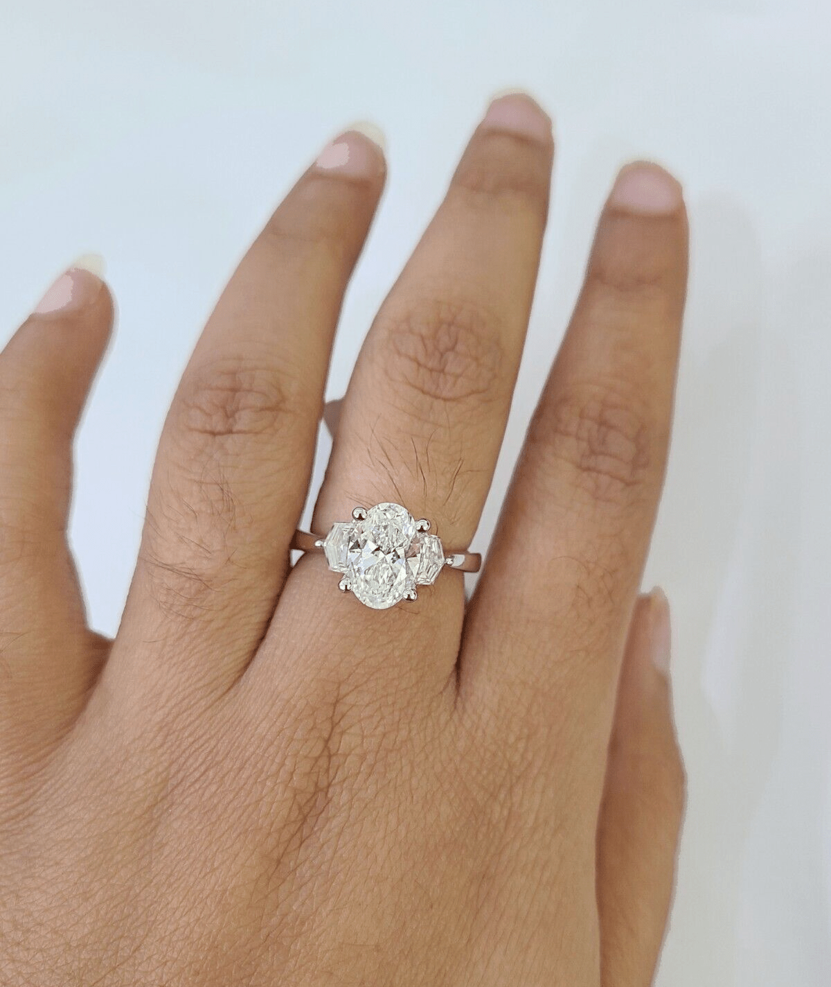 REAL 14k White Gold Diamond Ring Lab Created Ladies Wedding Engagement Genuine - Reva Jeweler