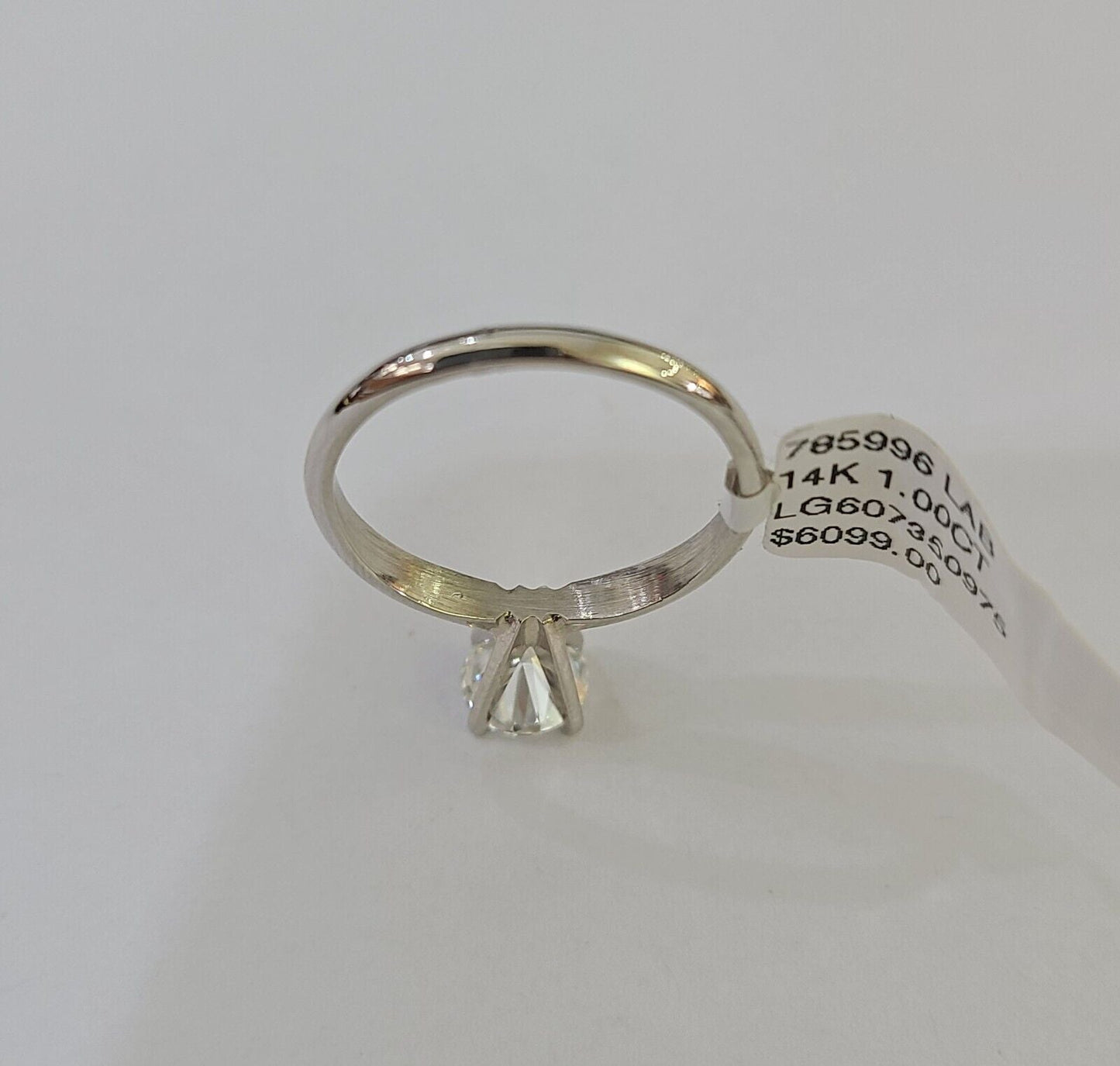 REAL 14k White Gold Diamond Ring Lab Created Ladies Wedding Engagement Genuine - Reva Jeweler