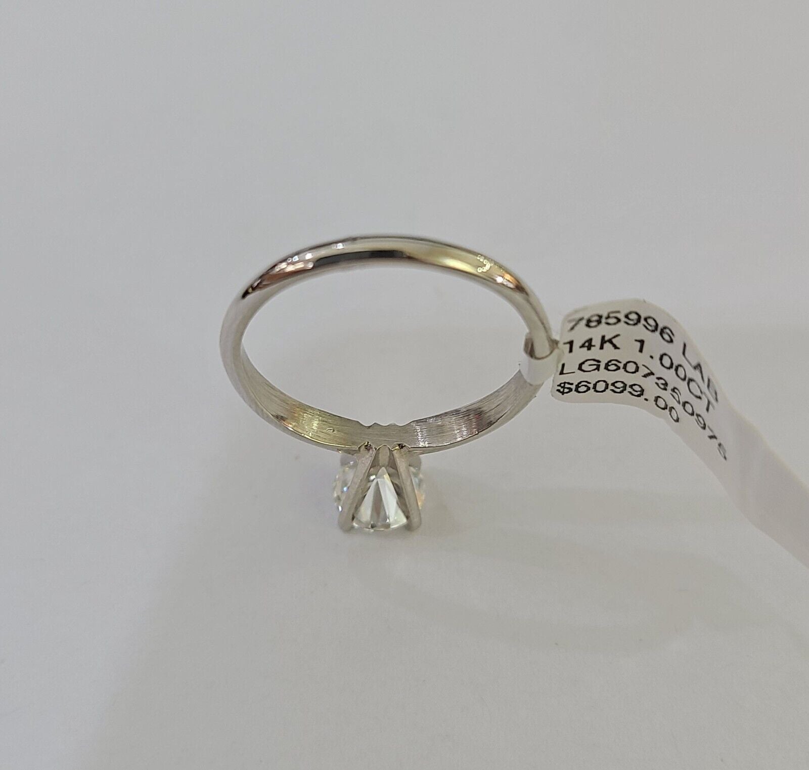 REAL 14k White Gold Diamond Ring Lab Created Ladies Wedding Engagement Genuine - Reva Jeweler