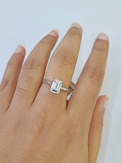 REAL 14k White Gold Diamond Ring Lab Created Ladies Wedding Engagement Genuine - Reva Jeweler