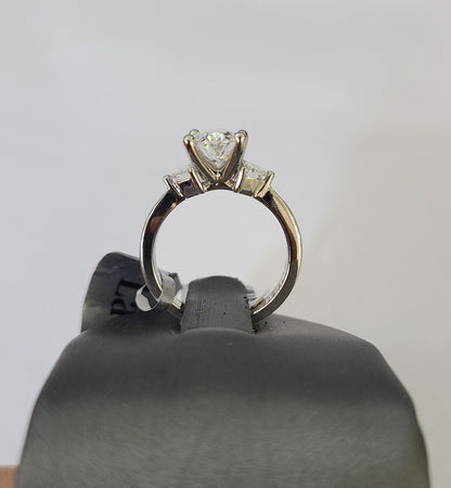 REAL 14k White Gold Diamond Ring Lab Created Ladies Wedding Engagement Genuine - Reva Jeweler