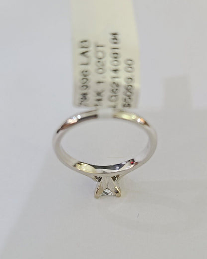REAL 14k White Gold Diamond Ring Lab Created Ladies Wedding Engagement Genuine - Reva Jeweler