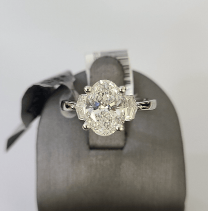 REAL 14k White Gold Diamond Ring Lab Created Ladies Wedding Engagement Genuine - Reva Jeweler