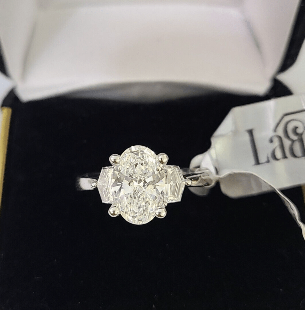 REAL 14k White Gold Diamond Ring Lab Created Ladies Wedding Engagement Genuine - Reva Jeweler