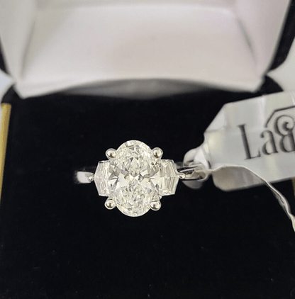 REAL 14k White Gold Diamond Ring Lab Created Ladies Wedding Engagement Genuine - Reva Jeweler