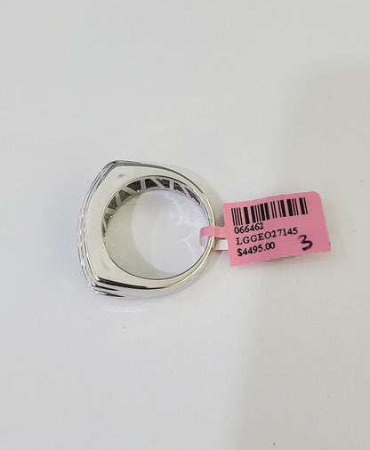 REAL 14k White Gold Diamond Ring Lab Created Wedding Engagement Mens Male - GoldenlinQ