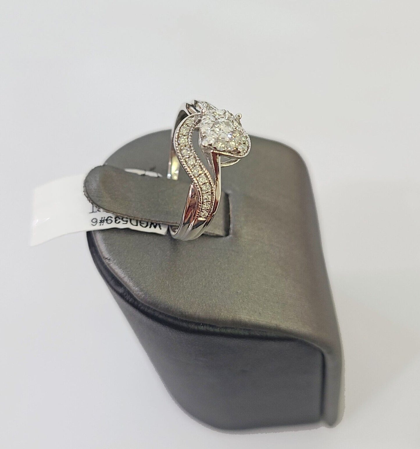 REAL 14k White Gold Diamond Ring Ladies Wedding Engagement Genuine - Reva Jeweler
