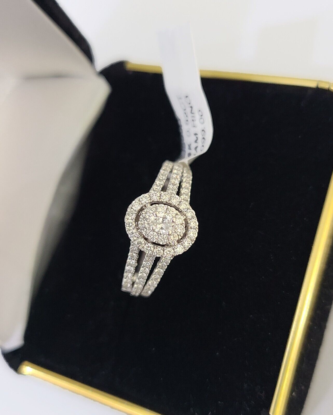 REAL 14k White Gold Diamond Ring Ladies Wedding Engagement Genuine - Reva Jeweler