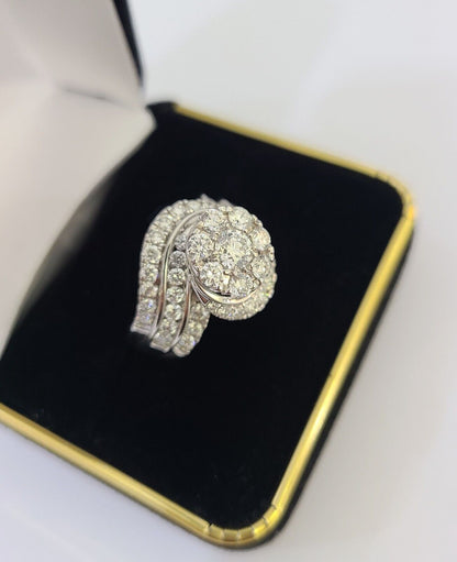 REAL 14k White Gold Diamond Ring Ladies Wedding Engagement Genuine - Reva Jeweler