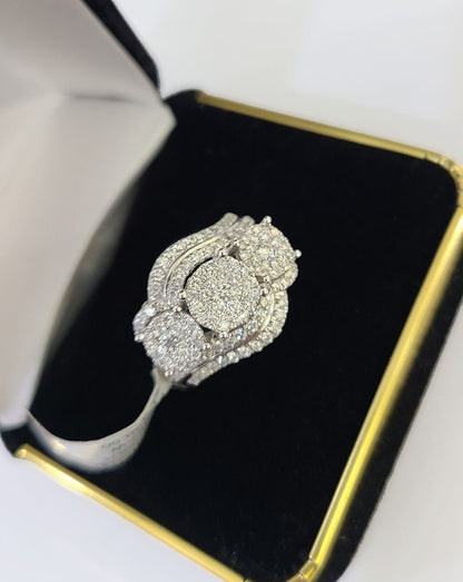 REAL 14k White Gold Diamond Ring Ladies Wedding Engagement Genuine - Reva Jeweler