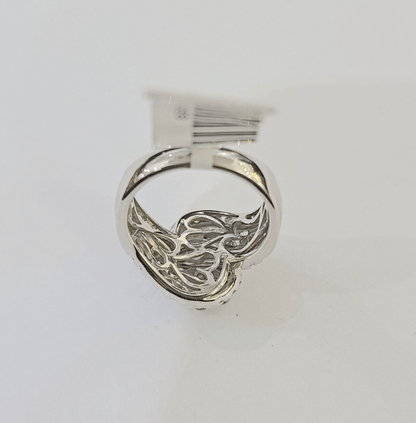REAL 14k White Gold Diamond Ring Ladies Wedding Engagement Genuine - Reva Jeweler