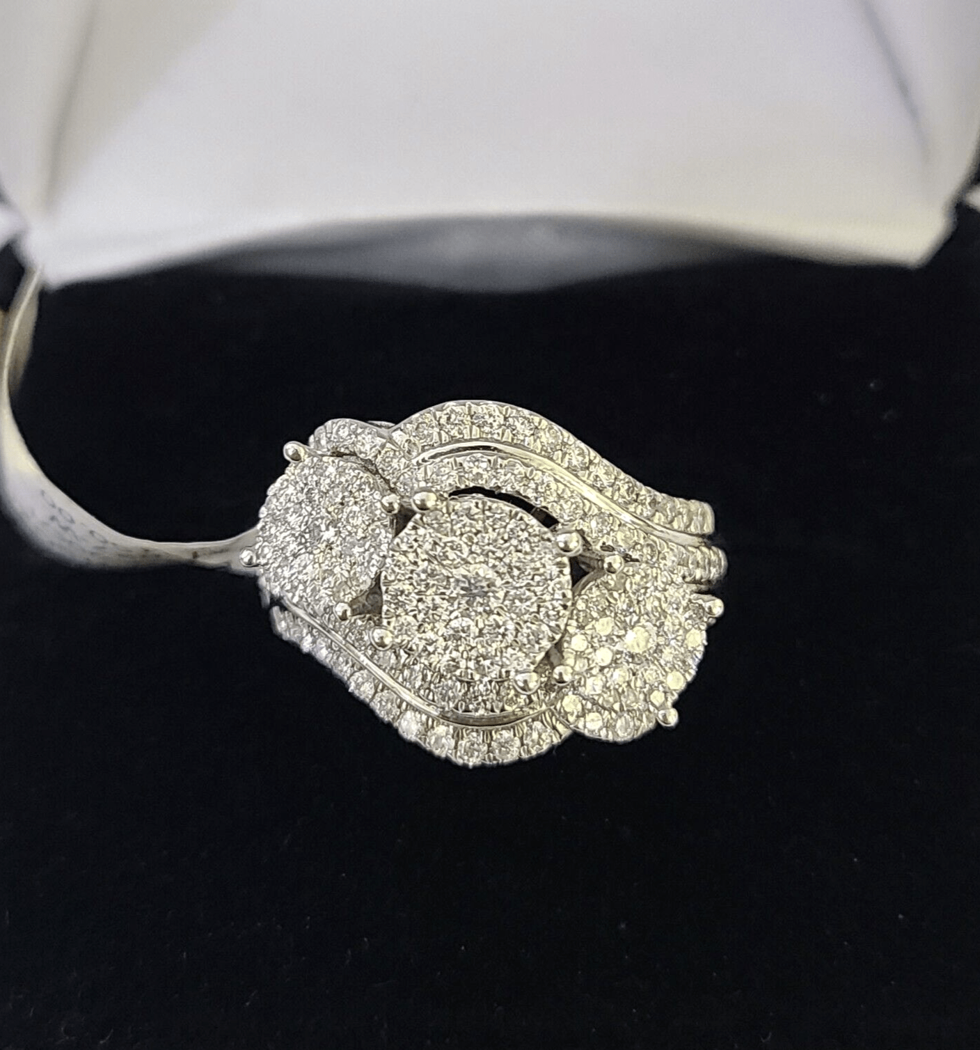 REAL 14k White Gold Diamond Ring Ladies Wedding Engagement Genuine - Reva Jeweler