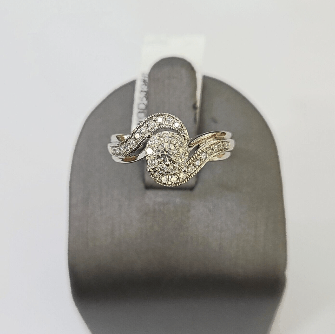 REAL 14k White Gold Diamond Ring Ladies Wedding Engagement Genuine - Reva Jeweler