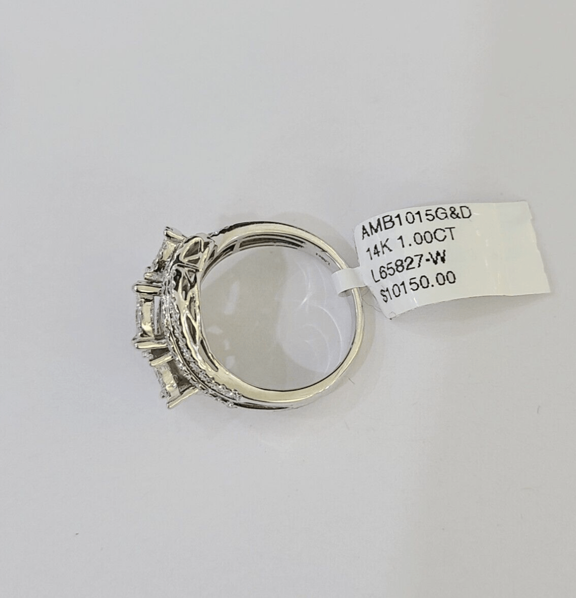 REAL 14k White Gold Diamond Ring Ladies Wedding Engagement Genuine - Reva Jeweler