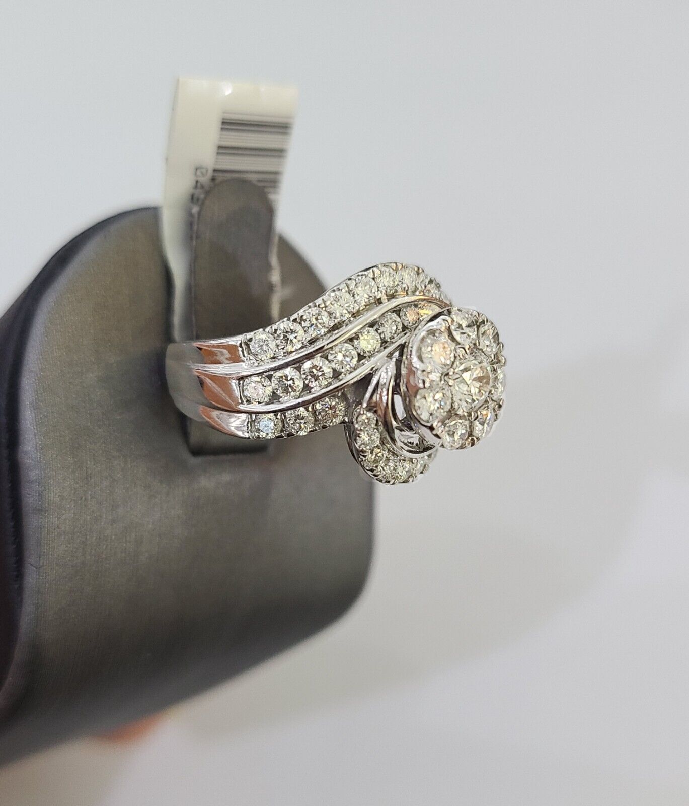 REAL 14k White Gold Diamond Ring Ladies Wedding Engagement Genuine - Reva Jeweler