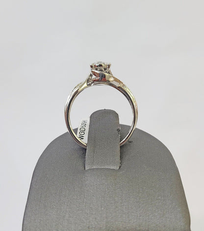 REAL 14k White Gold Diamond Ring Ladies Wedding Engagement Genuine - Reva Jeweler