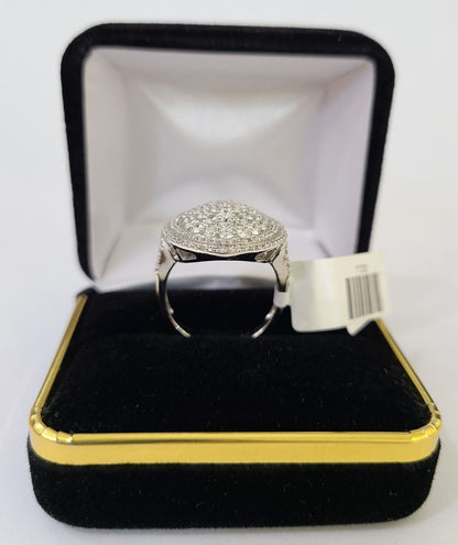 REAL 14k White Gold Diamond Ring Oval Shaped Ladies Wedding Engagement - Reva Jeweler