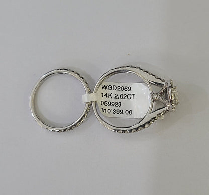 REAL 14k White Gold Diamond Ring Oval Shaped Ladies Wedding Engagement - Reva Jeweler