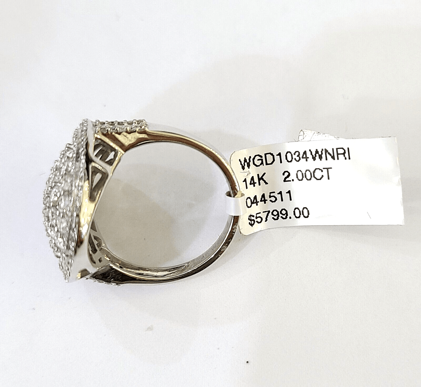 REAL 14k White Gold Diamond Ring Oval Shaped Ladies Wedding Engagement - Reva Jeweler