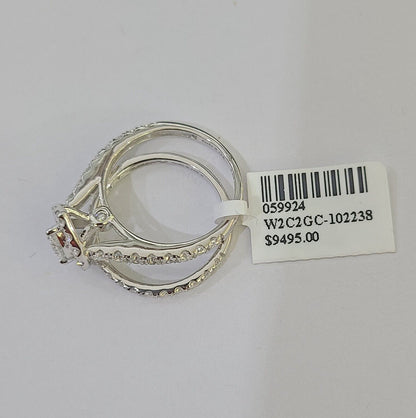 REAL 14k White Gold Diamond Ring Pear Shaped Ladies Wedding Engagement - Reva Jeweler