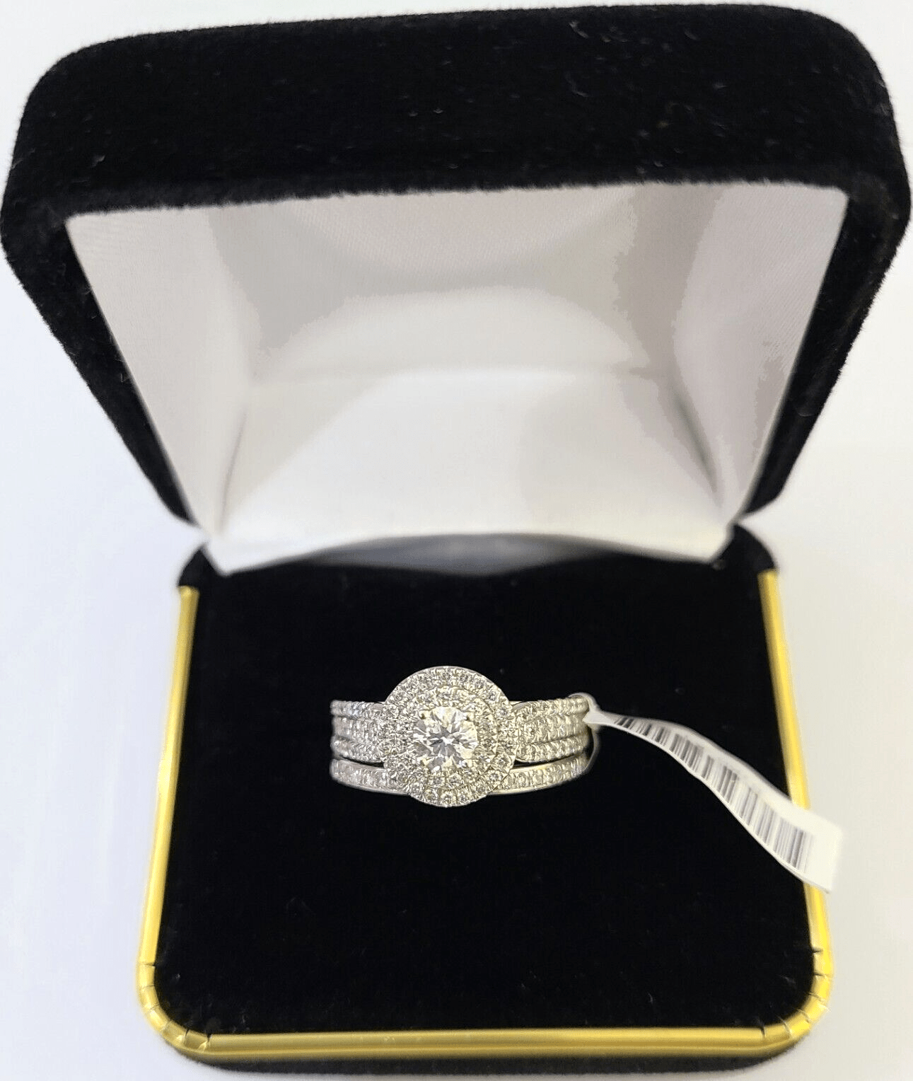REAL 14k White Gold Diamond Ring Round Shaped Ladies Wedding Engagement - Reva Jeweler