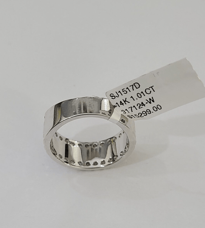 REAL 14k White Gold Diamond Ring Size 10 Wedding Casual Ring Mens - Reva Jeweler