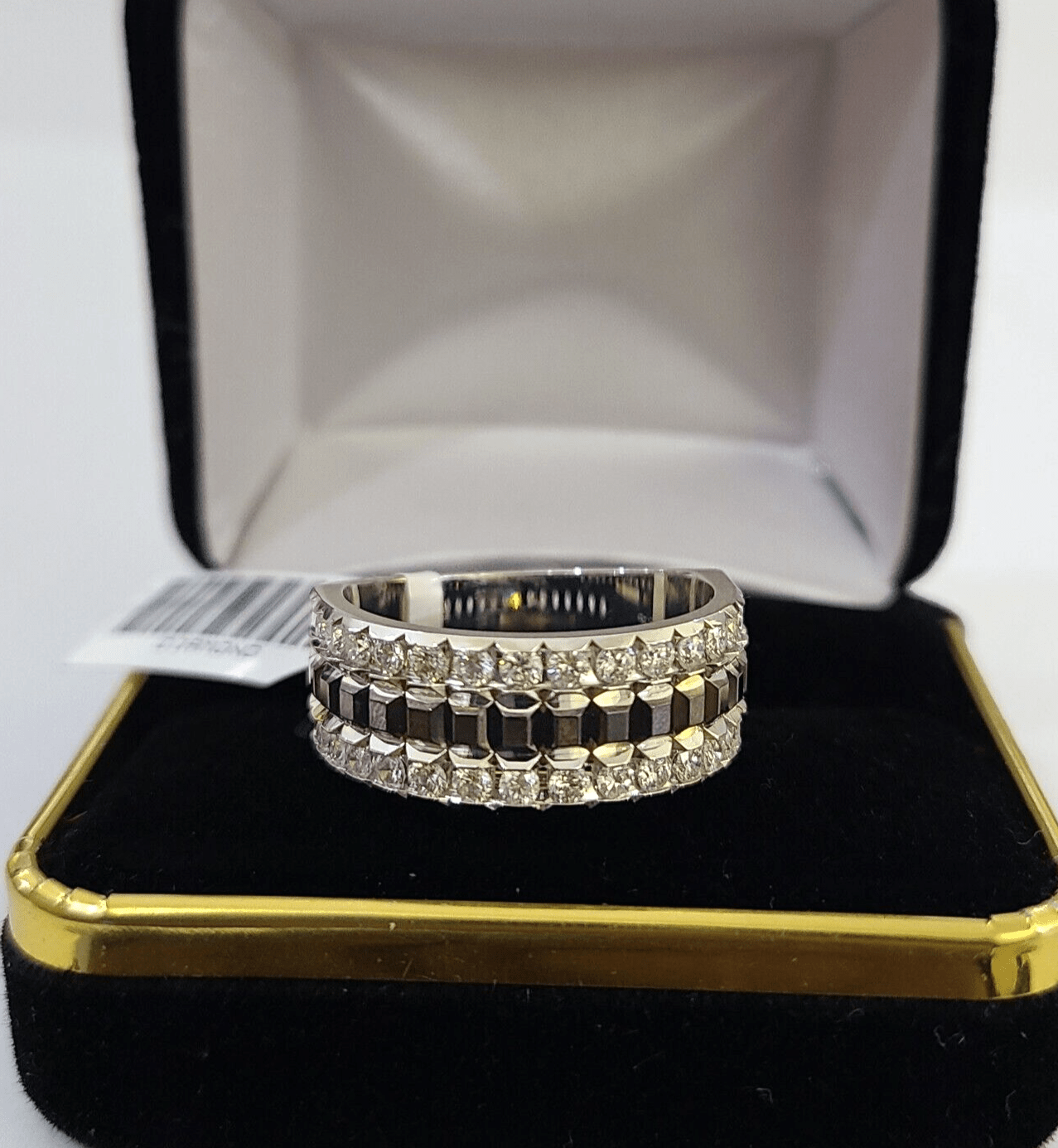 REAL 14k White Gold Diamond Ring Size 10 Wedding Casual Ring Mens - Reva Jeweler