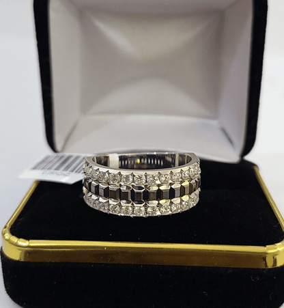 REAL 14k White Gold Diamond Ring Size 10 Wedding Casual Ring Mens - Reva Jeweler