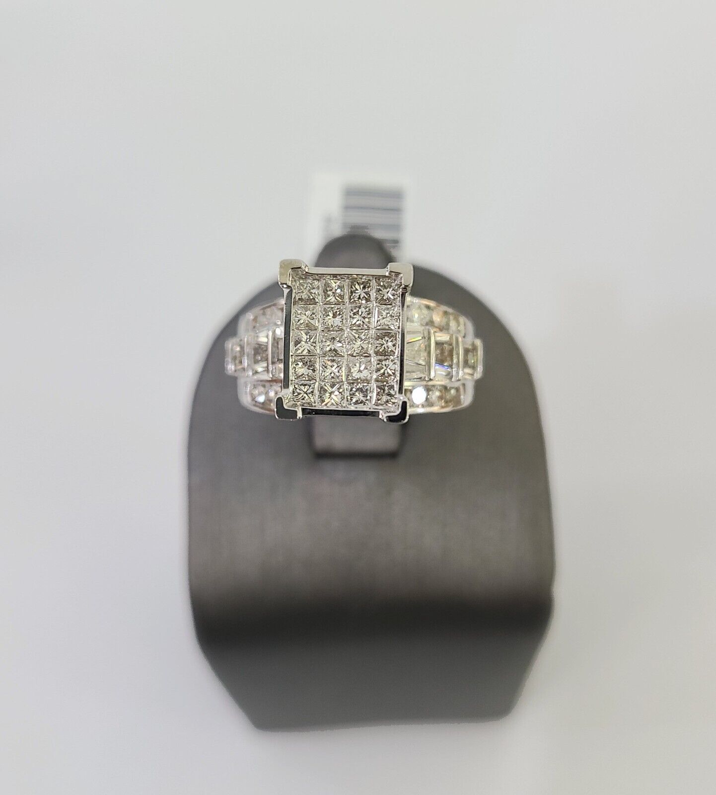 REAL 14k White Gold Diamond Ring Size 10 Wedding Casual Ring Mens Genuine - Reva Jeweler