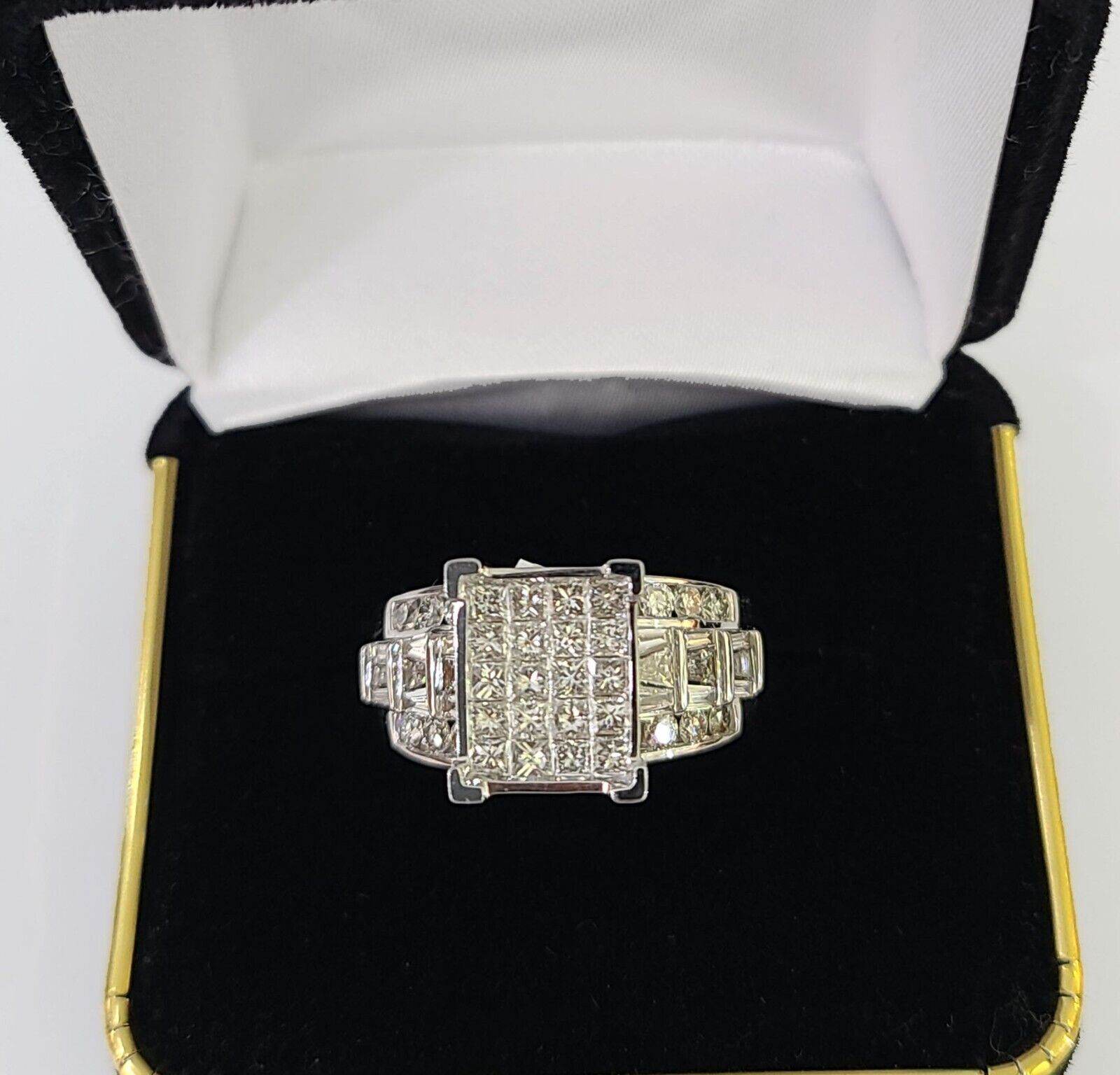 REAL 14k White Gold Diamond Ring Size 10 Wedding Casual Ring Mens Genuine - Reva Jeweler