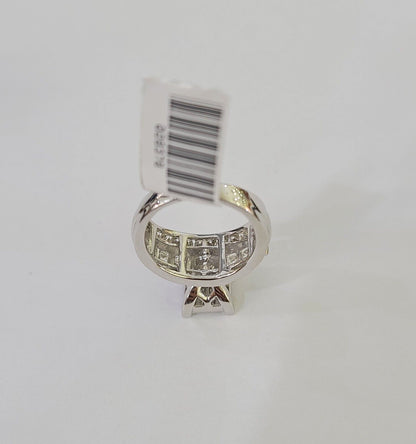 REAL 14k White Gold Diamond Ring Size 10 Wedding Casual Ring Mens Genuine - Reva Jeweler