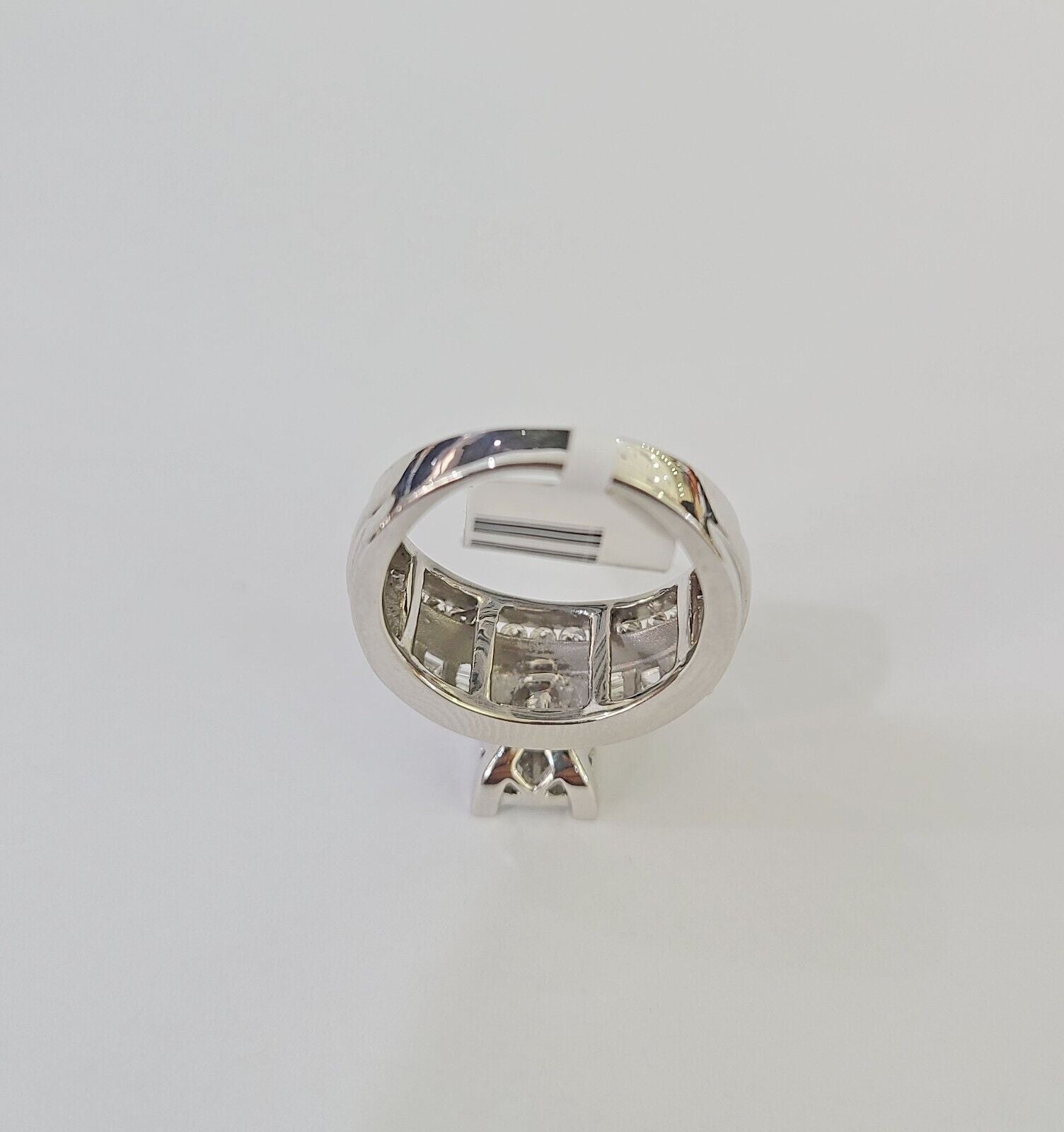 REAL 14k White Gold Diamond Ring Size 10 Wedding Casual Ring Mens Genuine - Reva Jeweler