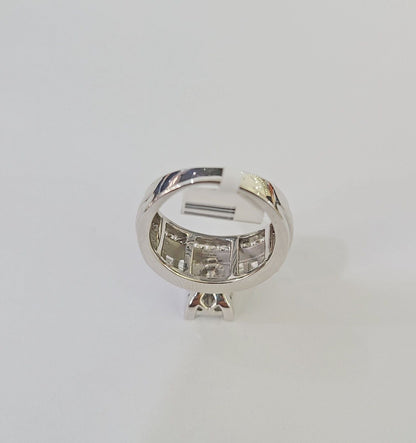 REAL 14k White Gold Diamond Ring Size 10 Wedding Casual Ring Mens Genuine - Reva Jeweler