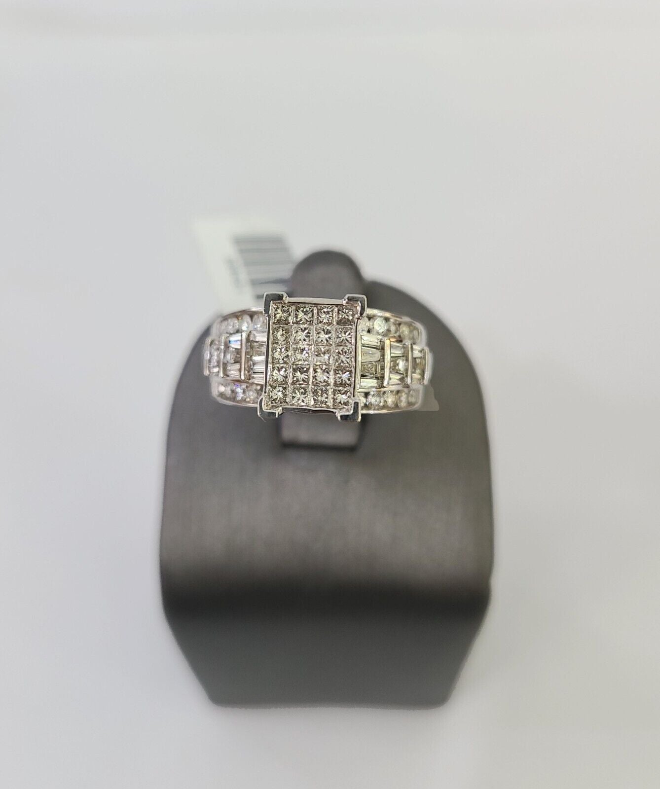 REAL 14k White Gold Diamond Ring Size 10 Wedding Casual Ring Mens Genuine - Reva Jeweler