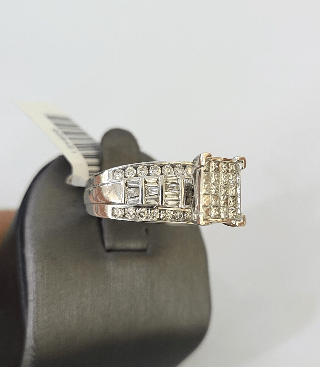 REAL 14k White Gold Diamond Ring Size 10 Wedding Casual Ring Mens Genuine - Reva Jeweler