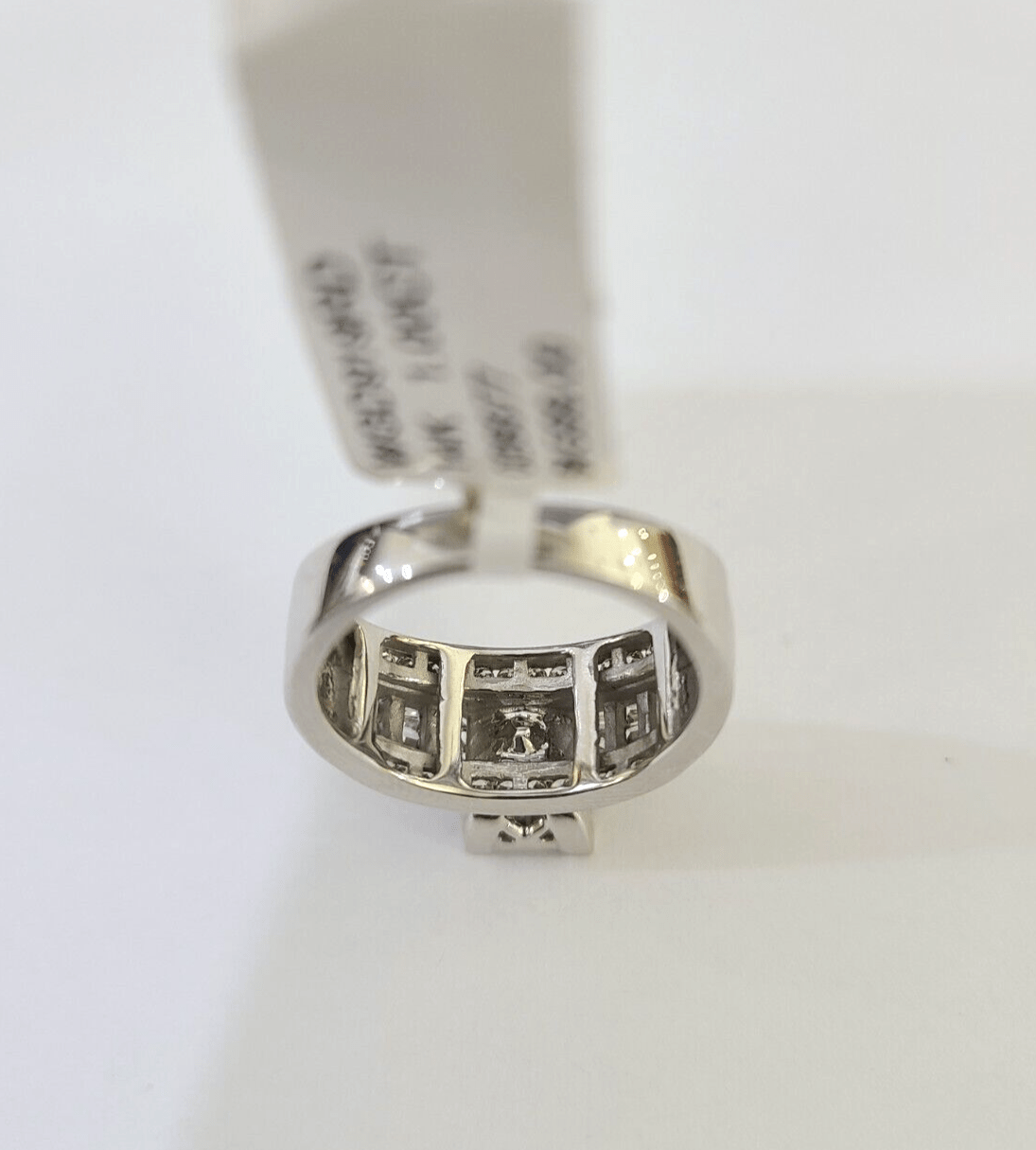 REAL 14k White Gold Diamond Ring Size 7 Wedding Casual Ring Womens Genuine - Reva Jeweler