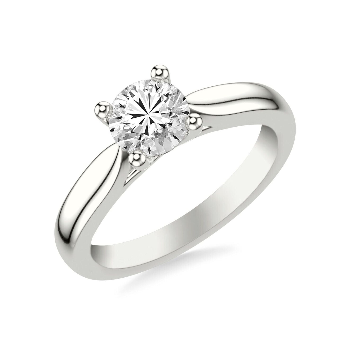 Real 14k White Gold IGI Certified 0.75CT Lab Created Diamond Ring Round VS - Reva Jeweler