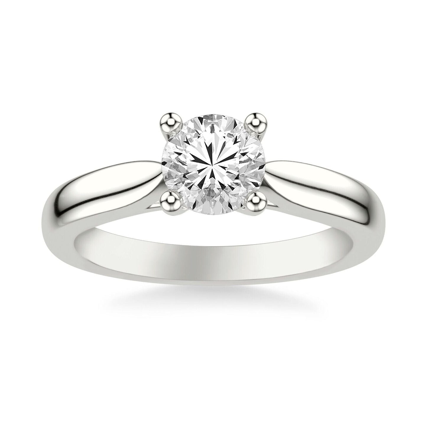Real 14k White Gold IGI Certified 0.75CT Lab Created Diamond Ring Round VS - Reva Jeweler