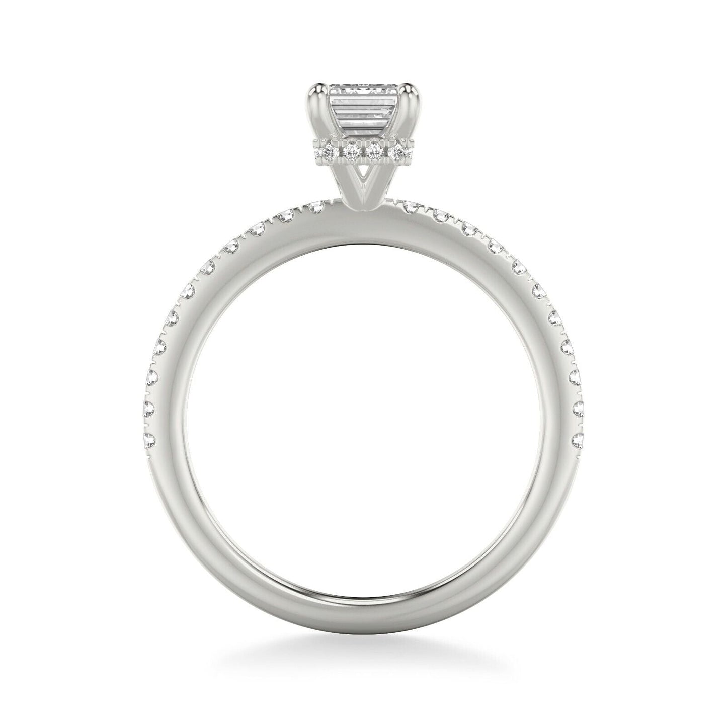 Real 14k White Gold IGI Certified 1.25CT Lab Created VS Diamond Ring Emerald Cut - Reva Jeweler