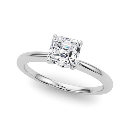 Real 14k White Gold IGI Certified 2CT Lab Created VS Diamond Ring Asscher Cut - Reva Jeweler