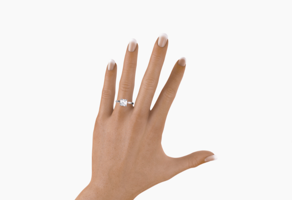 Real 14k White Gold IGI Certified 2CT Lab Created VS Diamond Ring Asscher Cut - Reva Jeweler