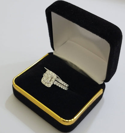 Real 14k White Gold Ring 2CT Diamonds Engagement Wedding Ladies Band SET , Women - Reva Jeweler