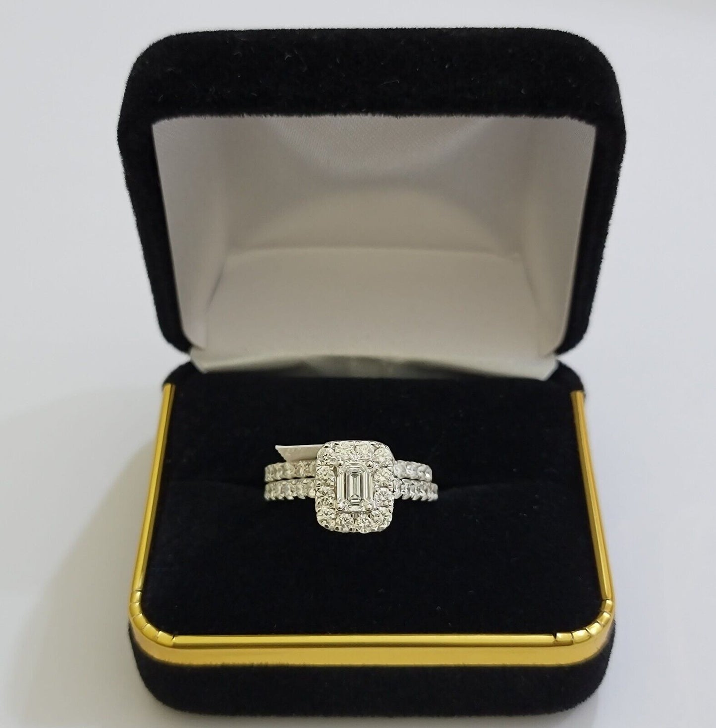 Real 14k White Gold Ring 2CT Diamonds Engagement Wedding Ladies Band SET , Women - Reva Jeweler