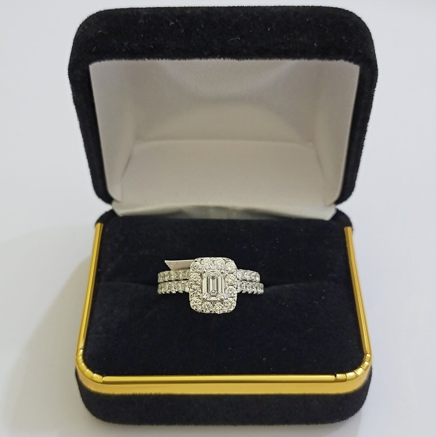 Real 14k White Gold Ring 2CT Diamonds Engagement Wedding Ladies Band SET , Women - Reva Jeweler