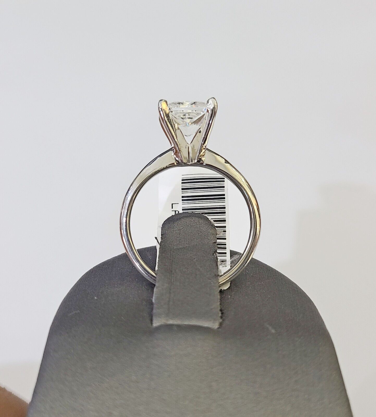 REAL 14k White Gold Square Diamond Ring Lab Created Ladies Wedding Engagement - Reva Jeweler