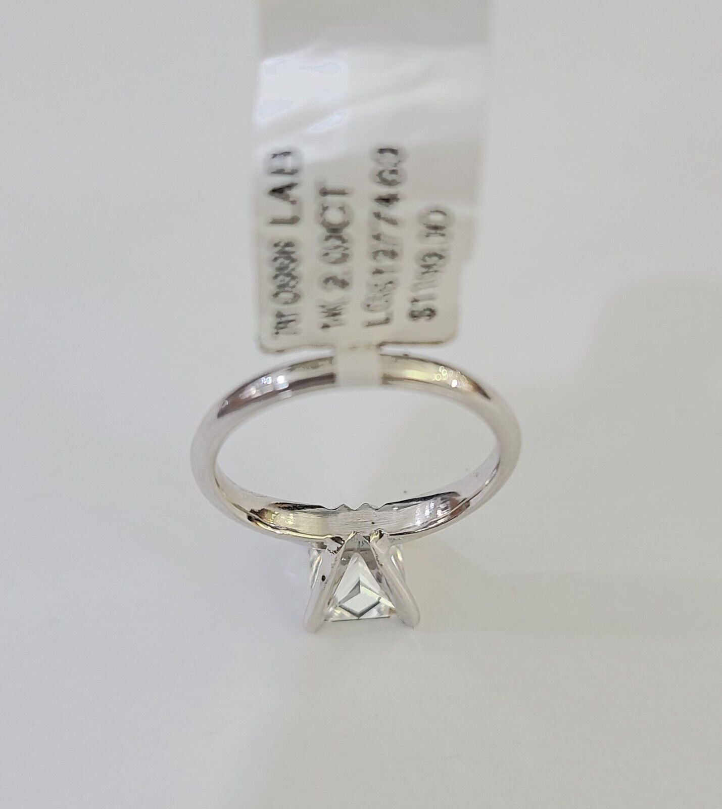 REAL 14k White Gold Square Diamond Ring Lab Created Ladies Wedding Engagement - Reva Jeweler