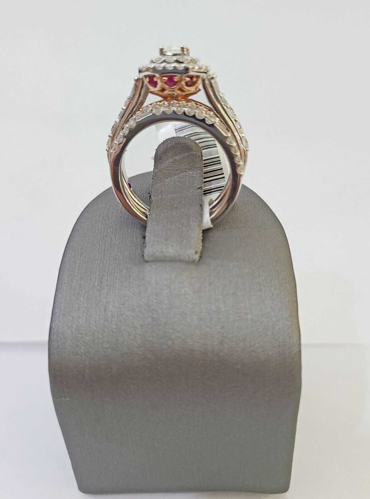 REAL 14k White Rose Gold Diamond Ring Octagonal Shaped Ladies Wedding Engagement - Reva Jeweler