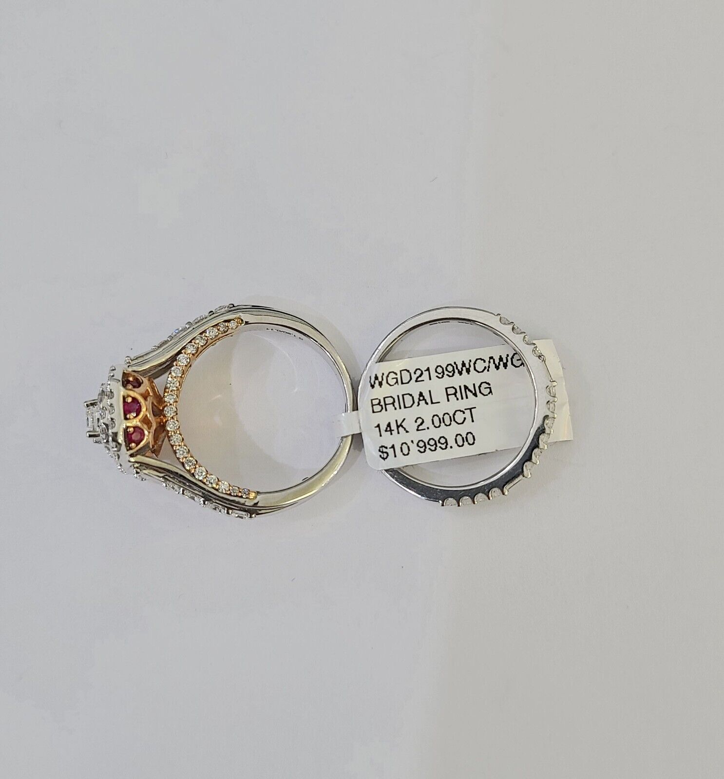 REAL 14k White Rose Gold Diamond Ring Octagonal Shaped Ladies Wedding Engagement - Reva Jeweler